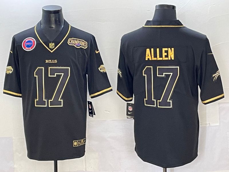 Men 2025 Buffalo Bills 17 Allen Black Gold Nike Limited NFL Jersey style 7222